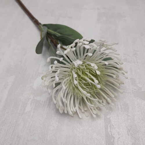 artificial flowers, white protea, tropical flowers, tropical home decor, pin cushion protea, tropical plants, tropical wedding, white flower