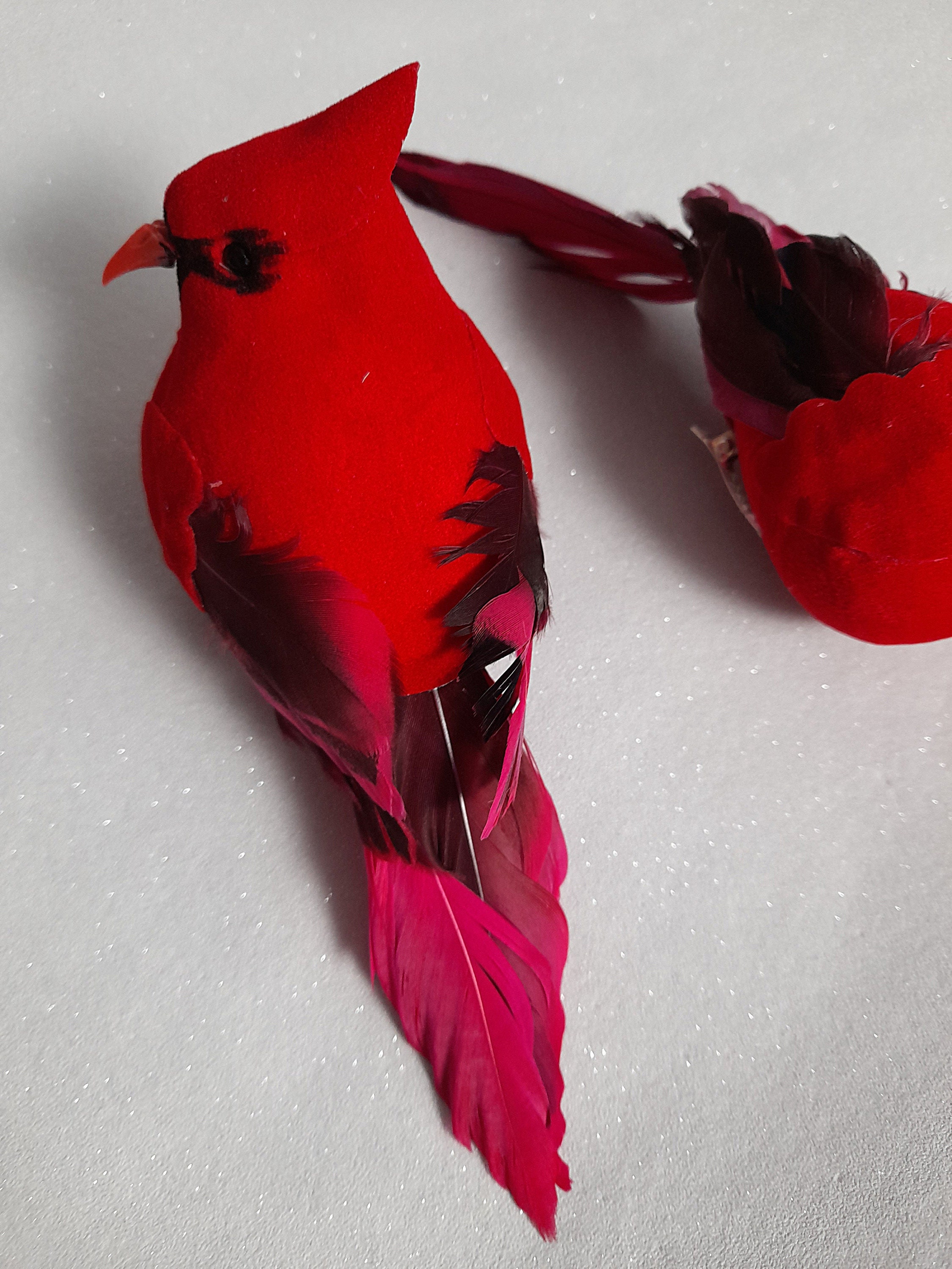 Artificial feather bird faux bird cardinal bird craft bird Etsy
