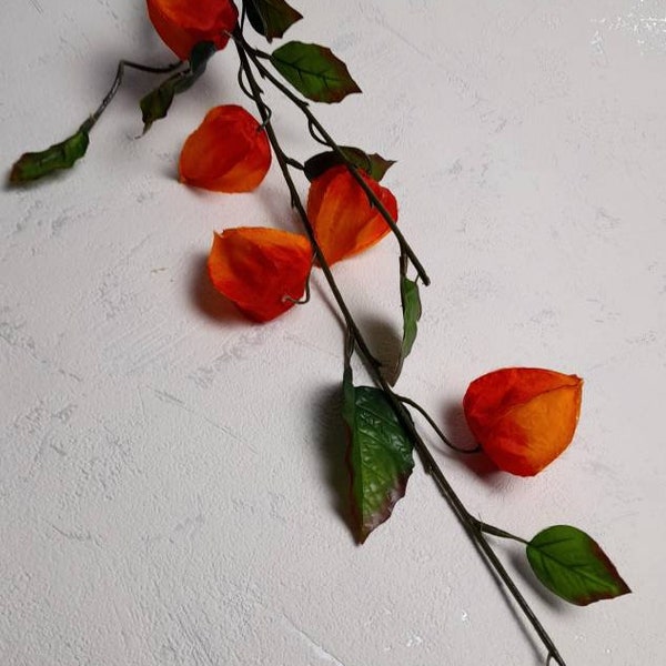 Chinese lantern, artificial Chinese lantern, autumn home decor, Chinese lantern stem, physalis, artificial physalis, physalis stem, lantern