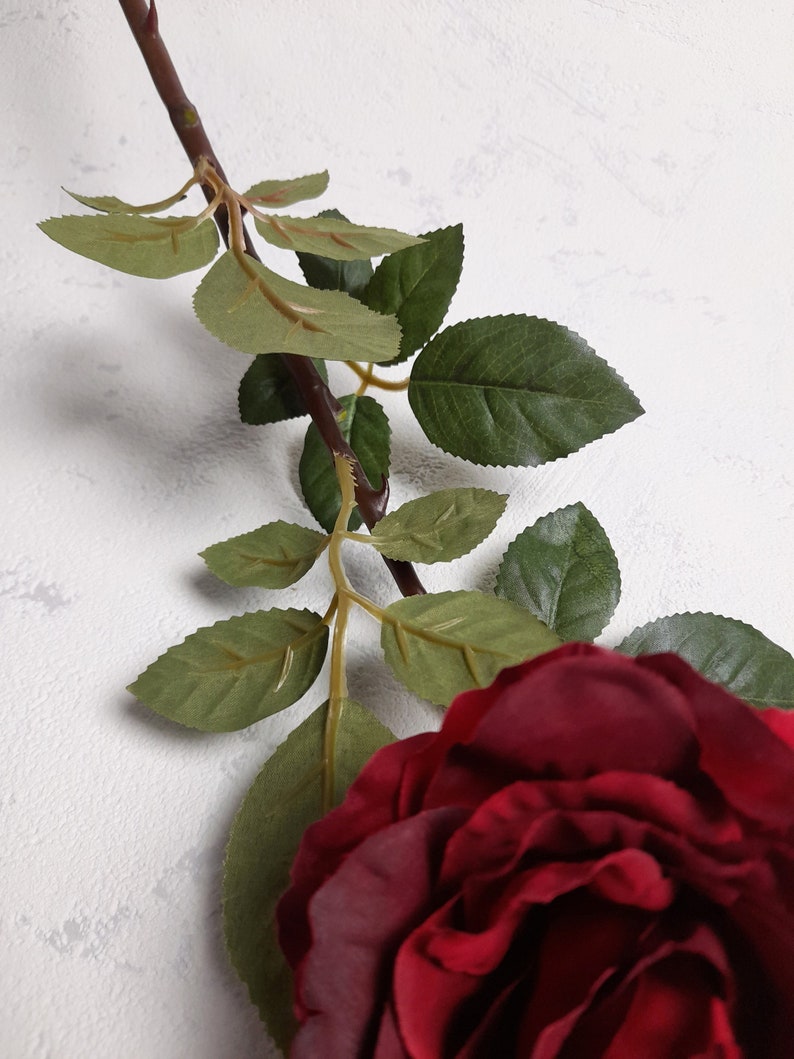 artificial rose, red rose, artificial flowers, gift for her, rose home decor, valentine rose, red flowers, red home decor, valentine roses image 4