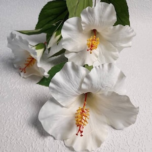 artificial flowers, artificial hibiscus, white hibiscus, tropical flowers, hibiscus flower, white flowers, gift for her, mothers day