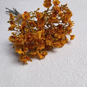 artificial gypsophila, yellow gypsophila, rustic flowers, yellow bouquet, mustard home decor, autumn flowers, autumn wedding, rustic wedding image 6