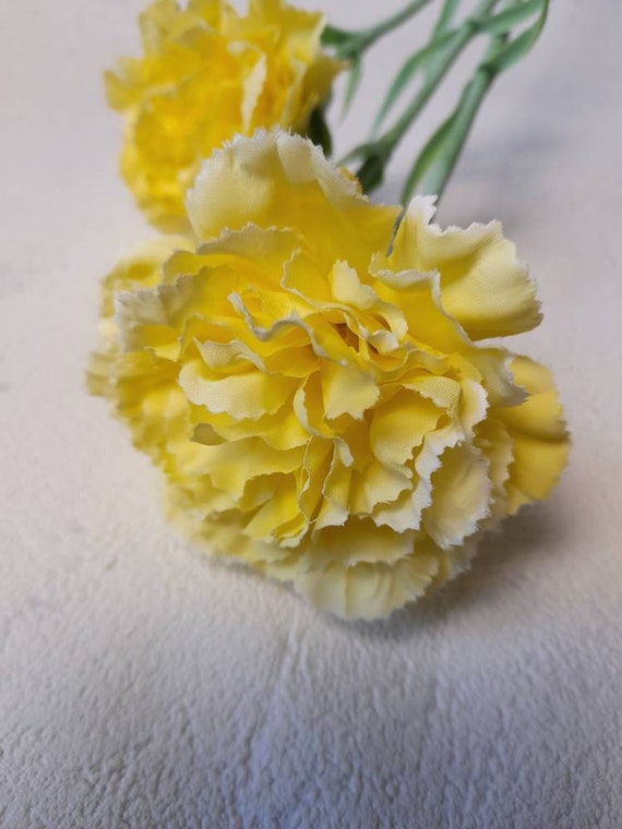 Œillet artificiel œillet jaune fleurs jaunes fleur - Etsy France