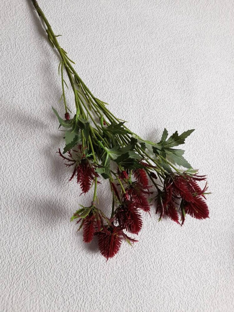 Artificial Sea Holly Artificial Thistle Red Sea Holly Red Etsy