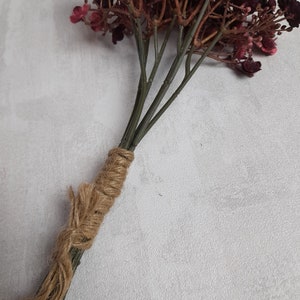artificial gypsophila, burgundy gypsophila, bouquet filler, burgundy home decor, burgundy wedding, burgundy bouquet, gypsophila image 3
