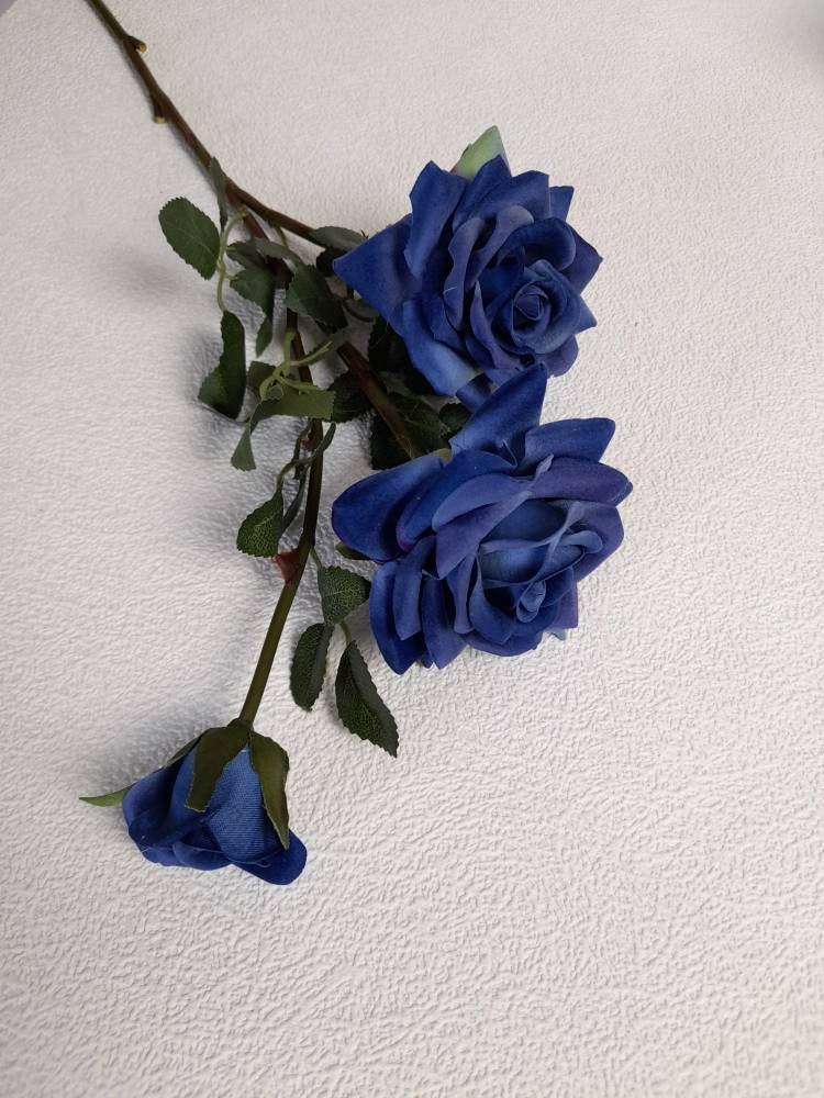 Artificial rose faux blue rose artificial flowers blue Etsy