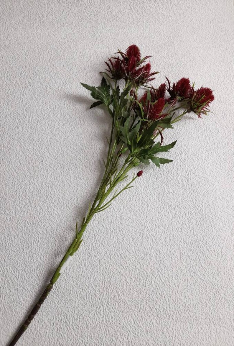 Artificial Sea Holly Artificial Thistle Red Sea Holly Red Etsy