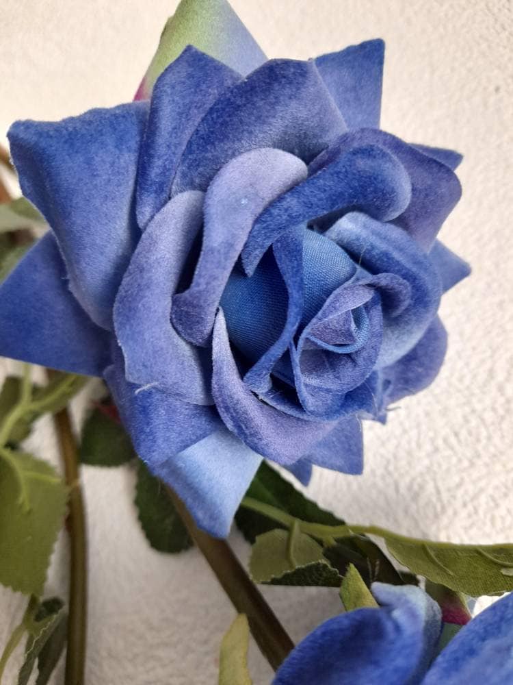 Artificial rose faux blue rose artificial flowers blue Etsy