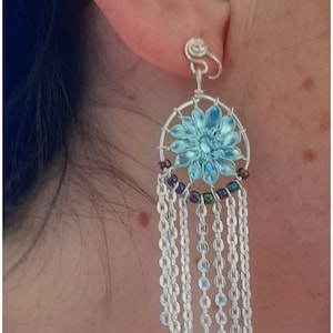 Custom Dreamcatcher Earrings, chandelier wrap earring, thoughtful gifts