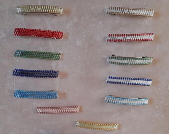 Beaded Wire Wrapped French Barrette: Handmade Sparkly Hair Clip