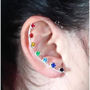 LGBTQ, gay pride earrings, No Piercing Rhinestone Sparkly Earrings,