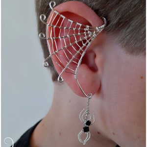 Creepy spider web gothic earrings, Halloween witch custom earrings - Punk earrings