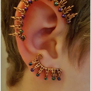Gothic earrings, Dragon Spine punk earrings, Spike No Piercing Earrings, ear cuff