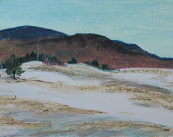 Oil Pastel Painting, Landscape Painting, Outdoor Painting, Original Painting, Impressionist Painting, Fournier, "Snowy Field", 12x16
