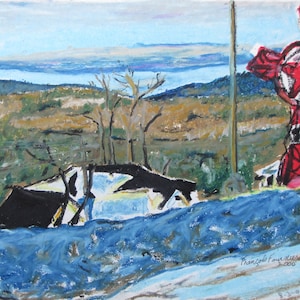 Original Painting, Oil Pastel Painting, Plein Air Painting, Impressionist Painting, Pochade, Fournier, &quot;By The Centennial Cross&quot;, 10x13.5