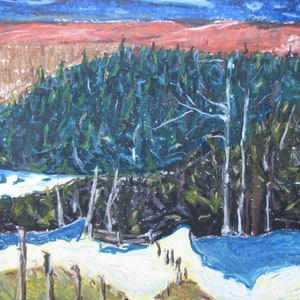 Original Painting, Oil Pastel Painting, Landscape Painting, Impressionist Painting, Outdoor Painting, Fournier, &quot;Down The Valley&quot;, 12.75x16