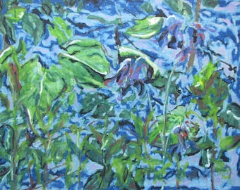 Original Painting, Oil Pastel Painting, Plein Air Painting, Impressionist Painting, Abstract Painting, Fournier, "Floral Abstraction", 12x16