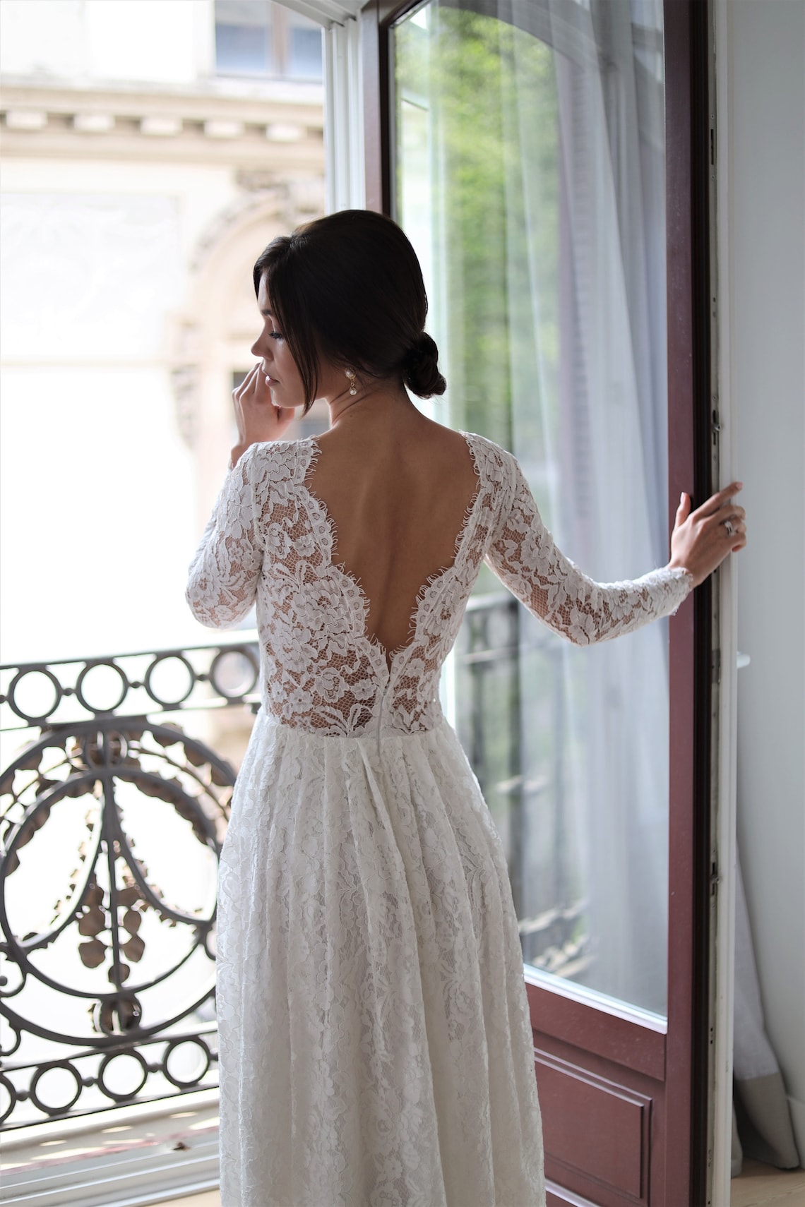 Robe de mari?�e midi sans dos. Robe de mari?�e courte en | Etsy