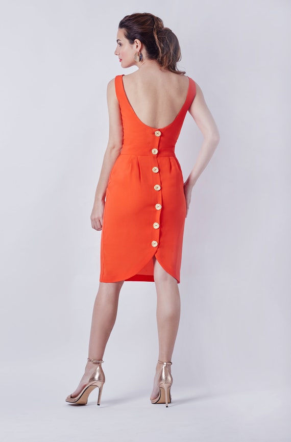 coral occasion dress