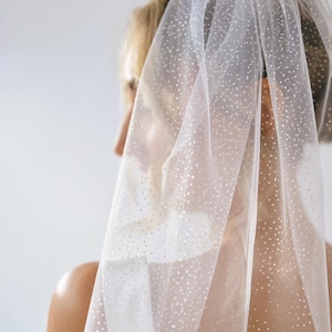 Glitter shimmer wedding veil. Sparkling bridal veil. Short, long, with or without blusher.