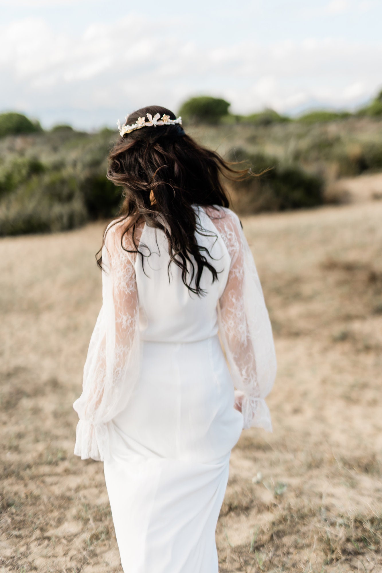 Boho Beach Wedding Dress Long Sleeve. Simple Bohemian Wedding Dress ...