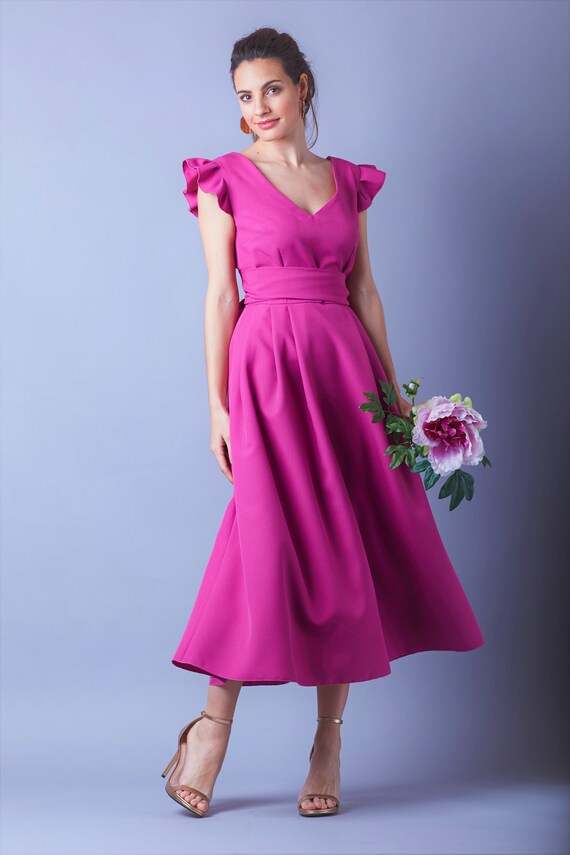 tea length lavender dress
