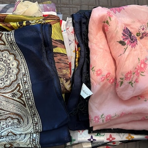 Vintage Lots of Imperfect Scarves - Great for Crafts or Sewing - Multiple Lots to Choose From - Free Shipping