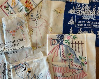 Vintage Completed Needlework Canvas's Suitable for Framing - Multiple to Choose from!