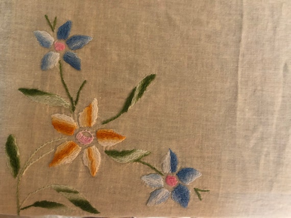 ヴィンテージ 刺繍 テーブルクロス ベッドスロー ベッドライナー