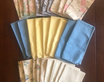 Vintage Set of 30 Cloth Napkins - Eco Friendly, Reusable Washable, - Solid, Printed