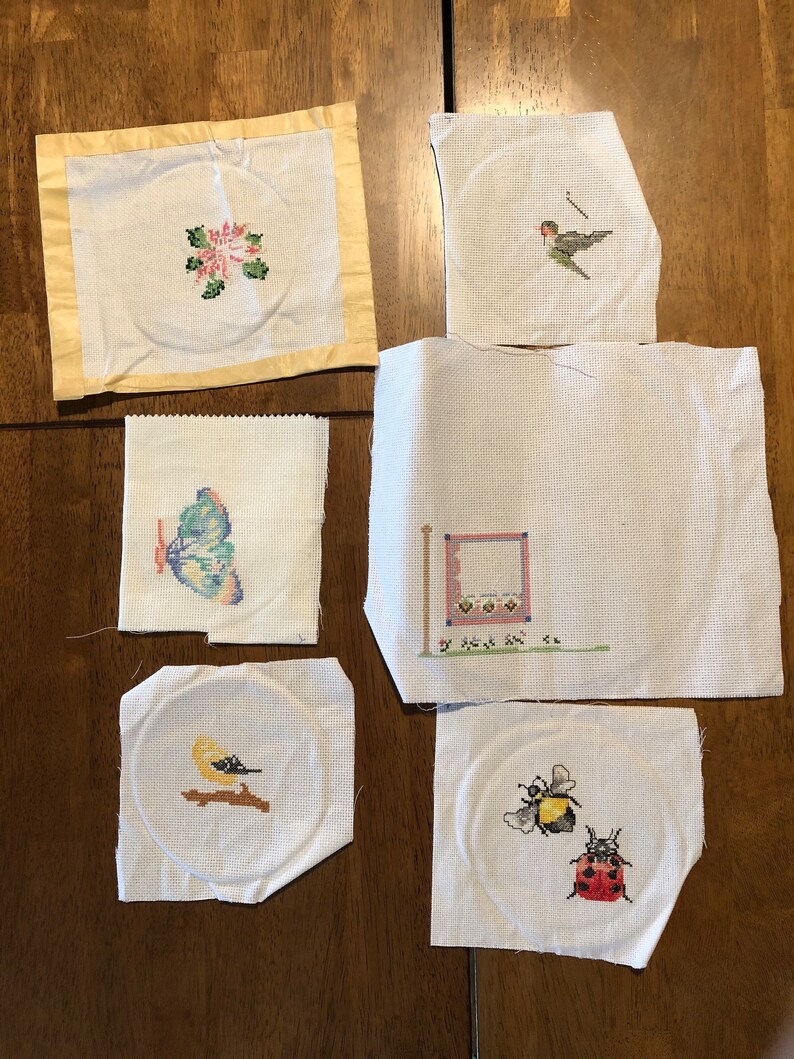 Vintage Completed Needlework Canvas's Suitable for Framing Etsy