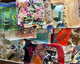 Pañuelos cuadrados grandes vintage - Seda, estampados florales, diseños abstractos, gran variedad para elegir - Envío gratuito