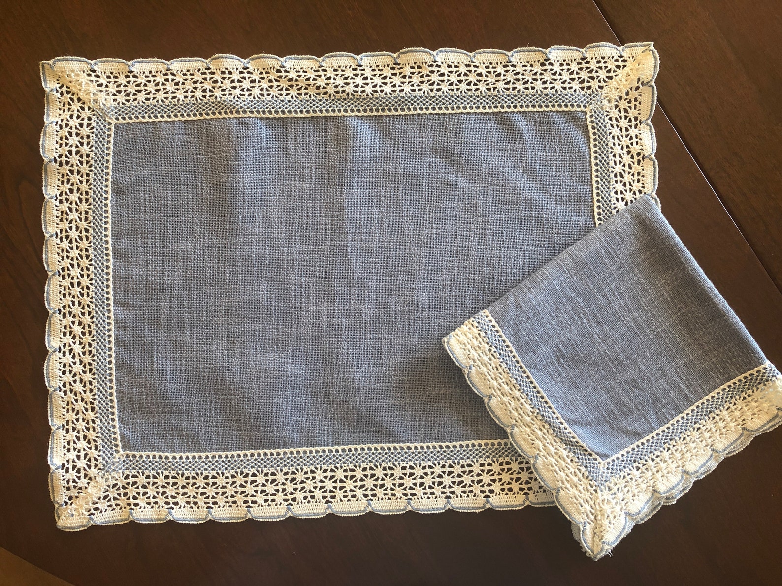 Vintage Placemats and Matching Napkins Sets of 4 Quilted Etsy