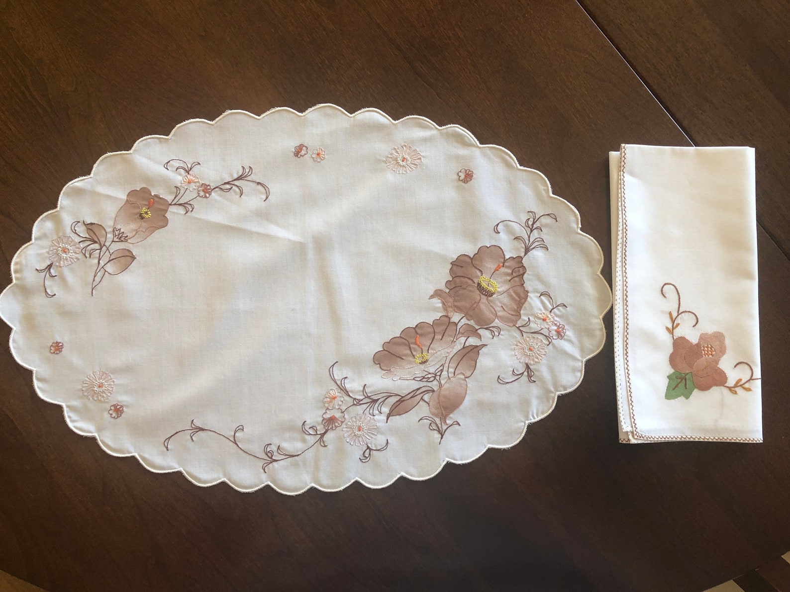 Vintage Placemats and Matching Napkins Sets of 4 Quilted Etsy