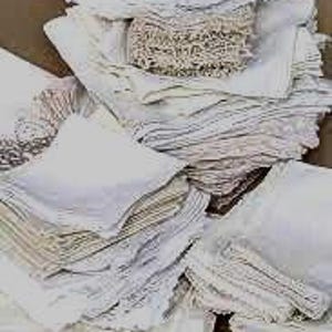 Servilletas de lino vintage - Vainica, encaje y bordado - Elige tu juego