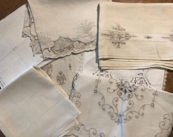 Vintage Linen Table Runners / Mantle Scarfs  - Multiple  Designs to Choose From - Free Shipping
