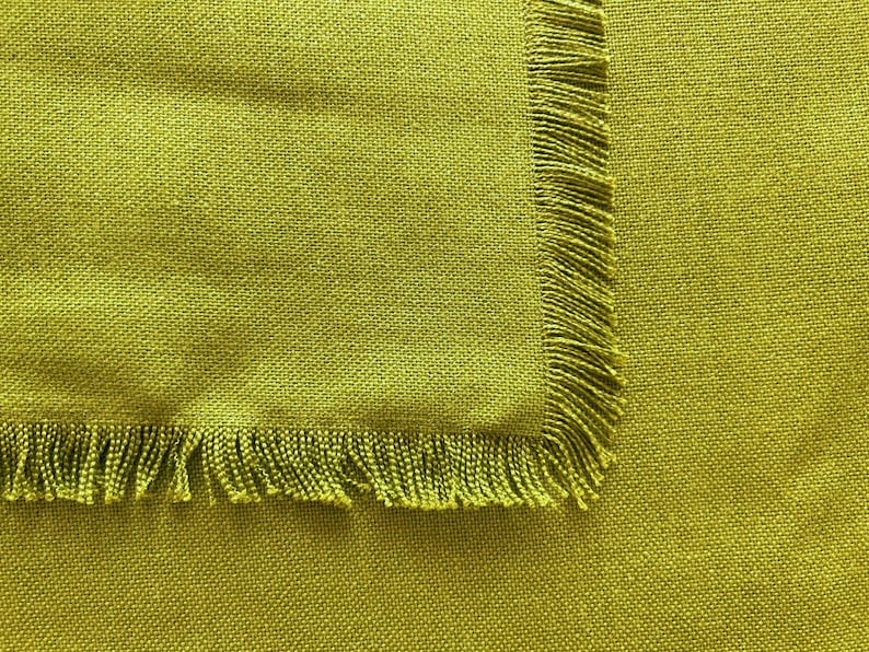 Vintage 1960s Avocado Green Linen Mix Tablecloth – 50