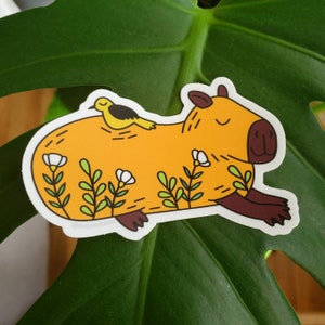 3&quot; Sleepy Capybara Vinyl Stickers