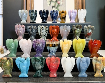 Crystal Angel Carving: Natürliche Edelstein-Figur (3,5 cm)