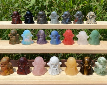 Crystal Ghost Carving, Crystal Ghost Figurine, Gemstone Ghost Skull, Healing Crystal, Crystals Statue, Home Decor, Halloween Gift, Wholesale
