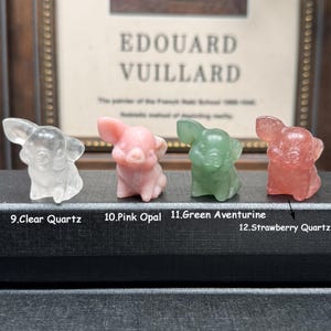 Naturlig kristallgrisfigur: Handskuren ädelstensdjurdekor bild 4