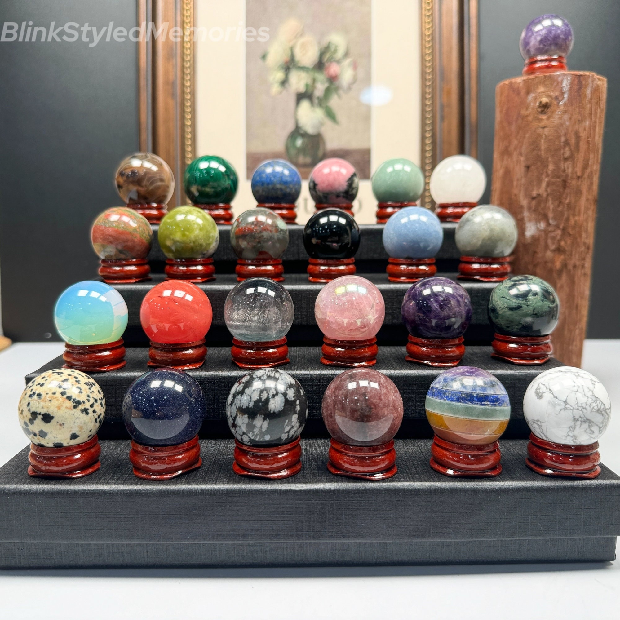 Natural Gemstone Sphere: Healing Crystal Decor (30-35mm) - Etsy