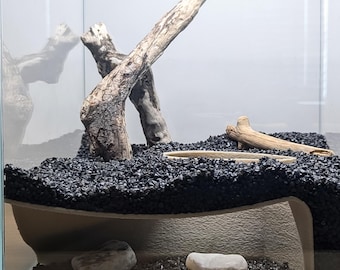 Aquarium Cave for Shrimp, Betta, Corydoras & Pleco - Corner Tunnel Hide, Space-Saving Fish Tank Breeding Shelter, Aquascape Decor