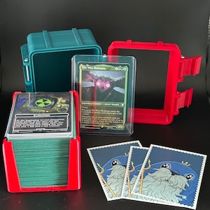 Caja de mazos Commander para MTG: Capacidad para más de 100 cartas con fundas | Estuche con cerradura, cargador superior y soporte para cartas | Almacenamiento EDH para Magic the Gathering