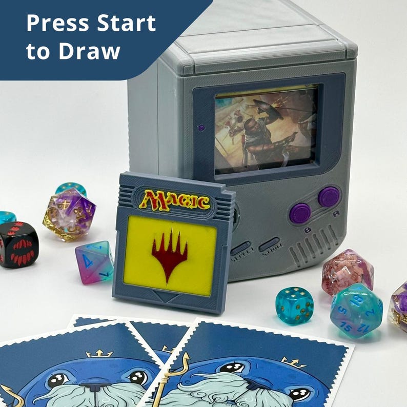 Gameboy Style Deck Box for Commander / EDH Magic the Gathering (Magnetized Lock) - Fits 100 + Single Sleeved Cards image 4