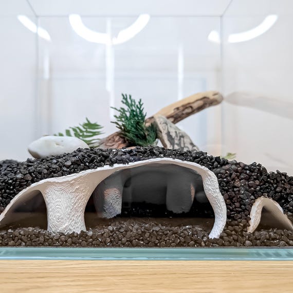 Natural Aquarium Cave for Shrimp, Betta, Corydoras, Pleco – Under Substrate Tunnel Hide | Breeding Shelter | Fish Tank Aquascape Decor