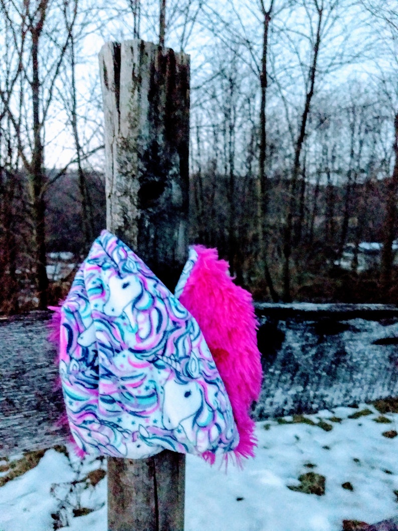 Shannon Fabrics Luxe Cuddle Be A Unicorn & Magenta Shag Minky image 0