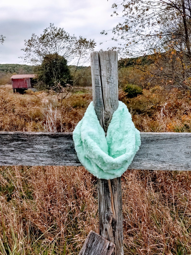 Luxe Cuddle Luna Honeydew Minky Infinity Scarf image 0