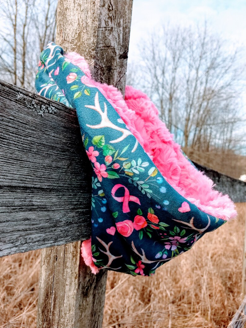 Save A Rack Breast Cancer Awareness Luxe Cuddle Custom Minky image 0