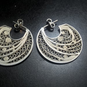 Portuguese filigree handmade sterling silver earrings